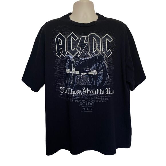 AC/DC ACDC For Those About To Rock Band Tee Black Short Sleeve Sz 2XL - Picture 1 of 8